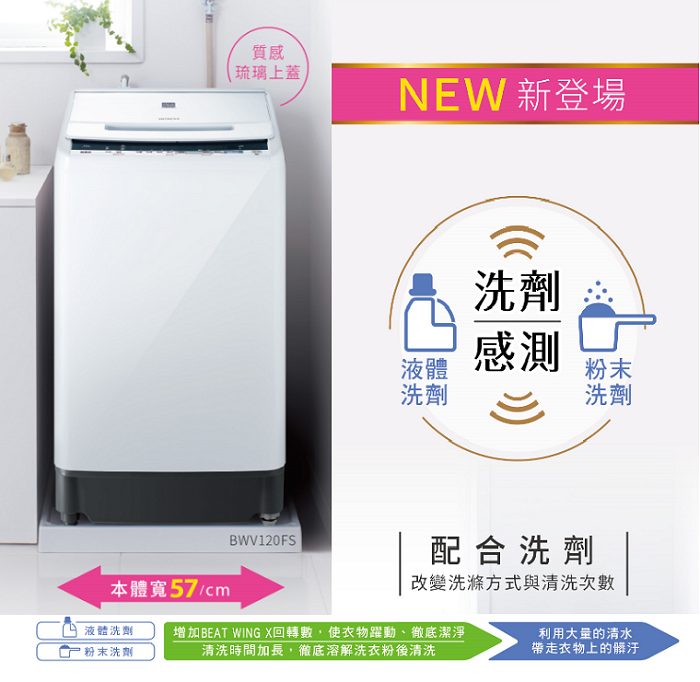 日本同步販售 新洗劑感測功能 